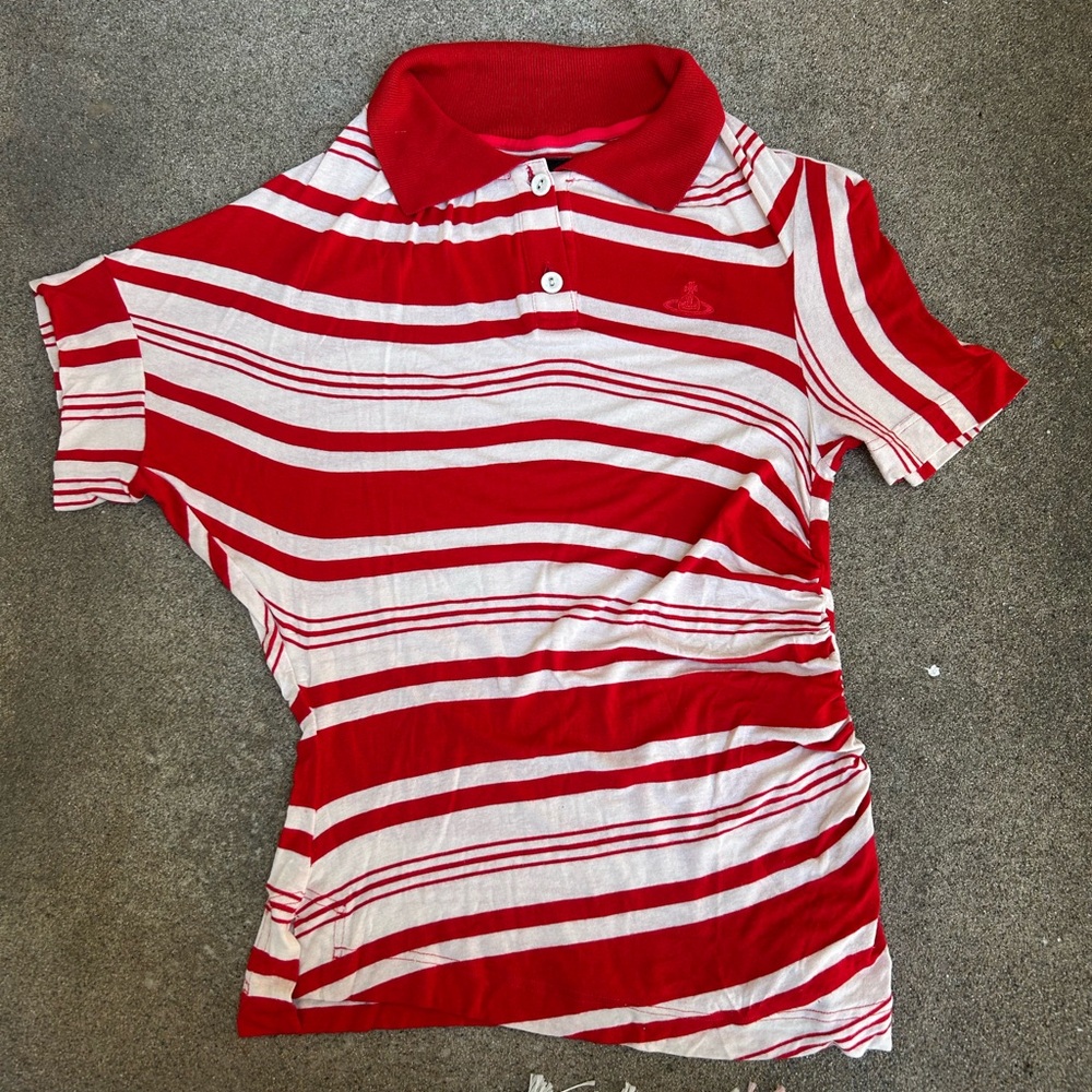 Vivienne Westwood Red and White Striped Button Down Shirt